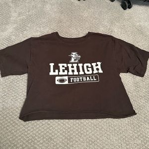 One of a kind VINTAGE CUSTOM champion cropped Lehigh university Football t-shirt